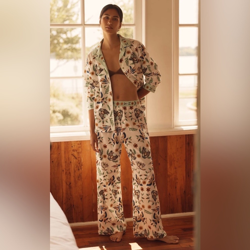 LyreBird Cloud Flannel Pajama Set, Size L/M